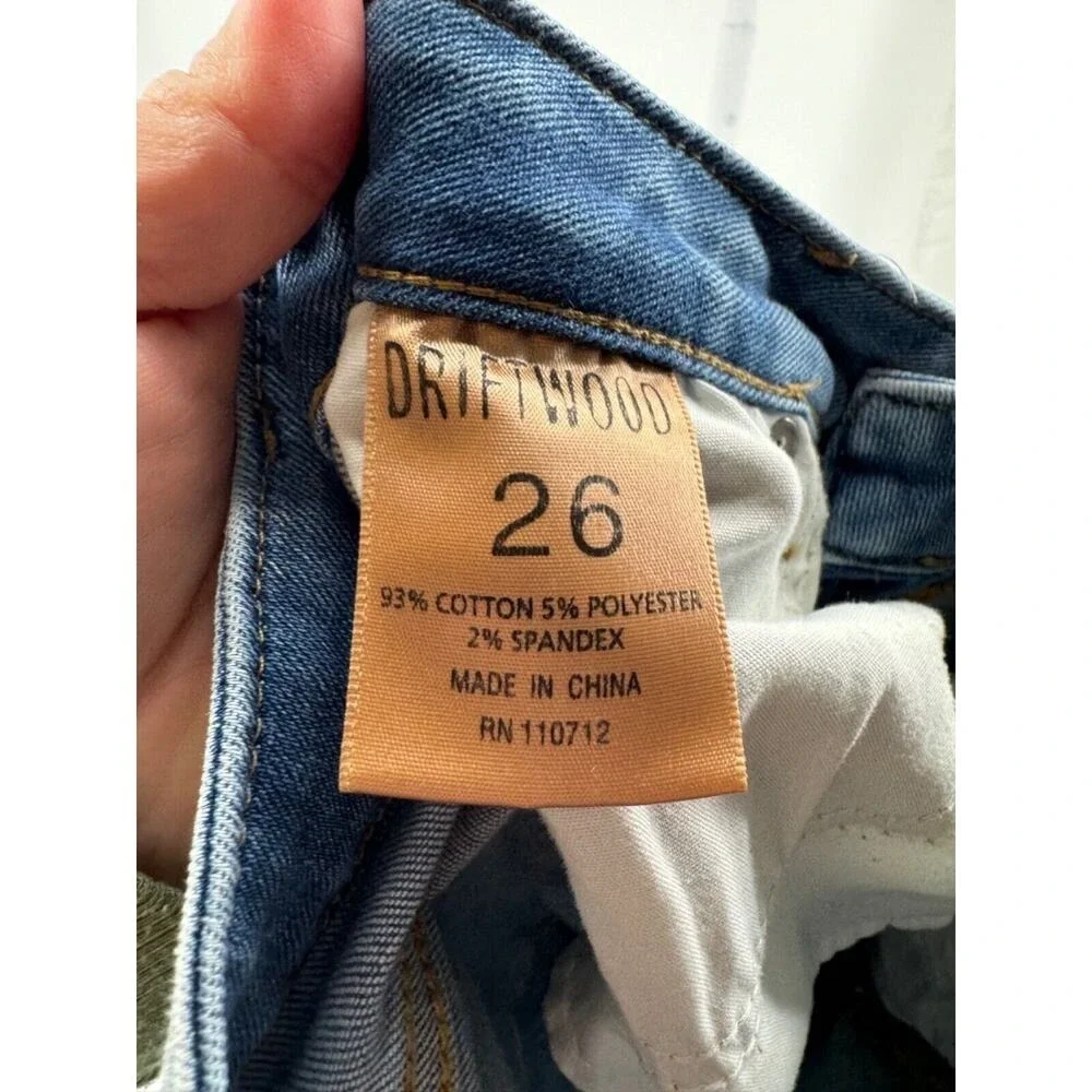 Driftwood Women's Collette Embroidered Straight Leg Jeans Size 26